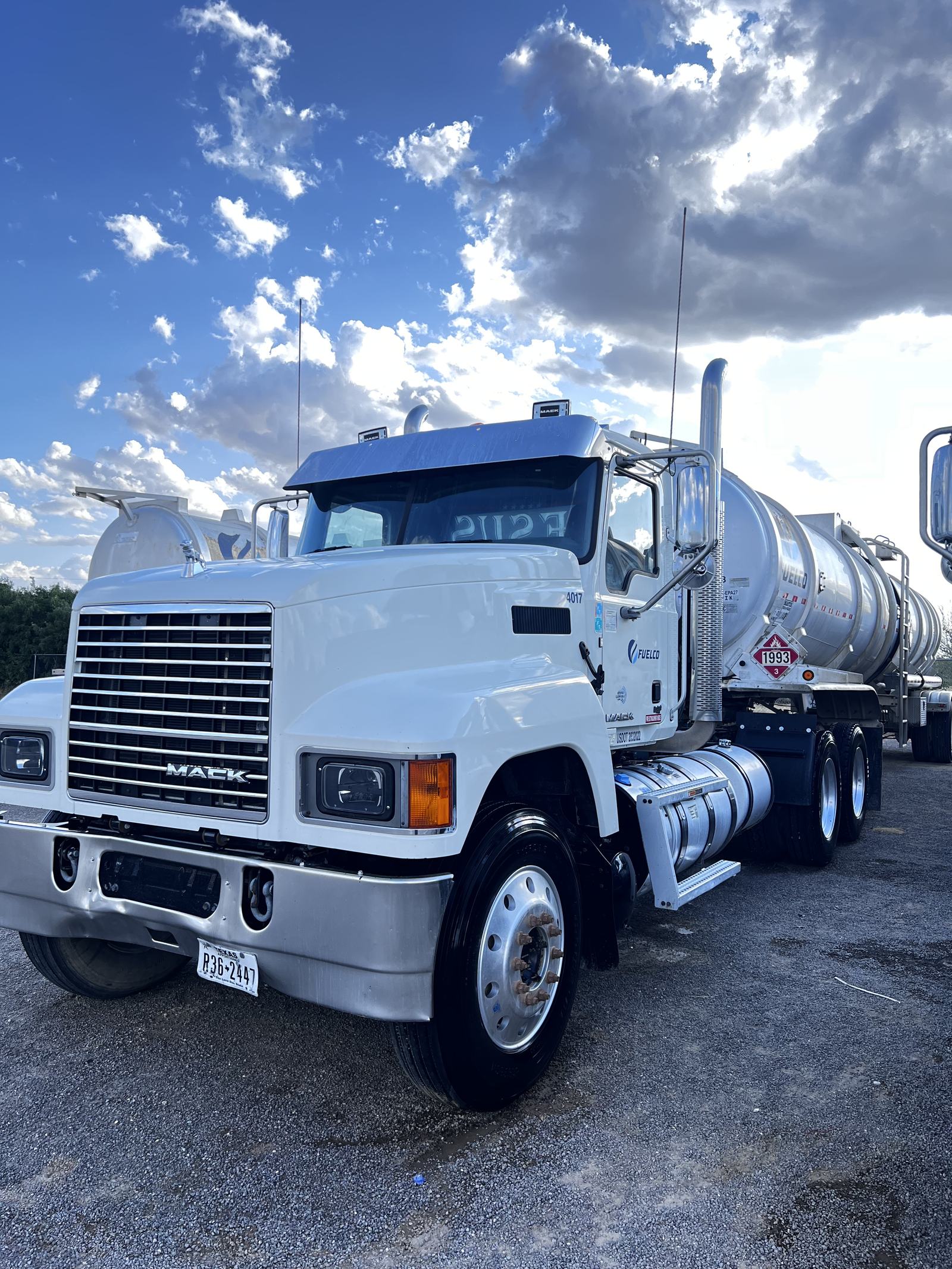 Freshly detailed Mack tanker truck finished by Black Label