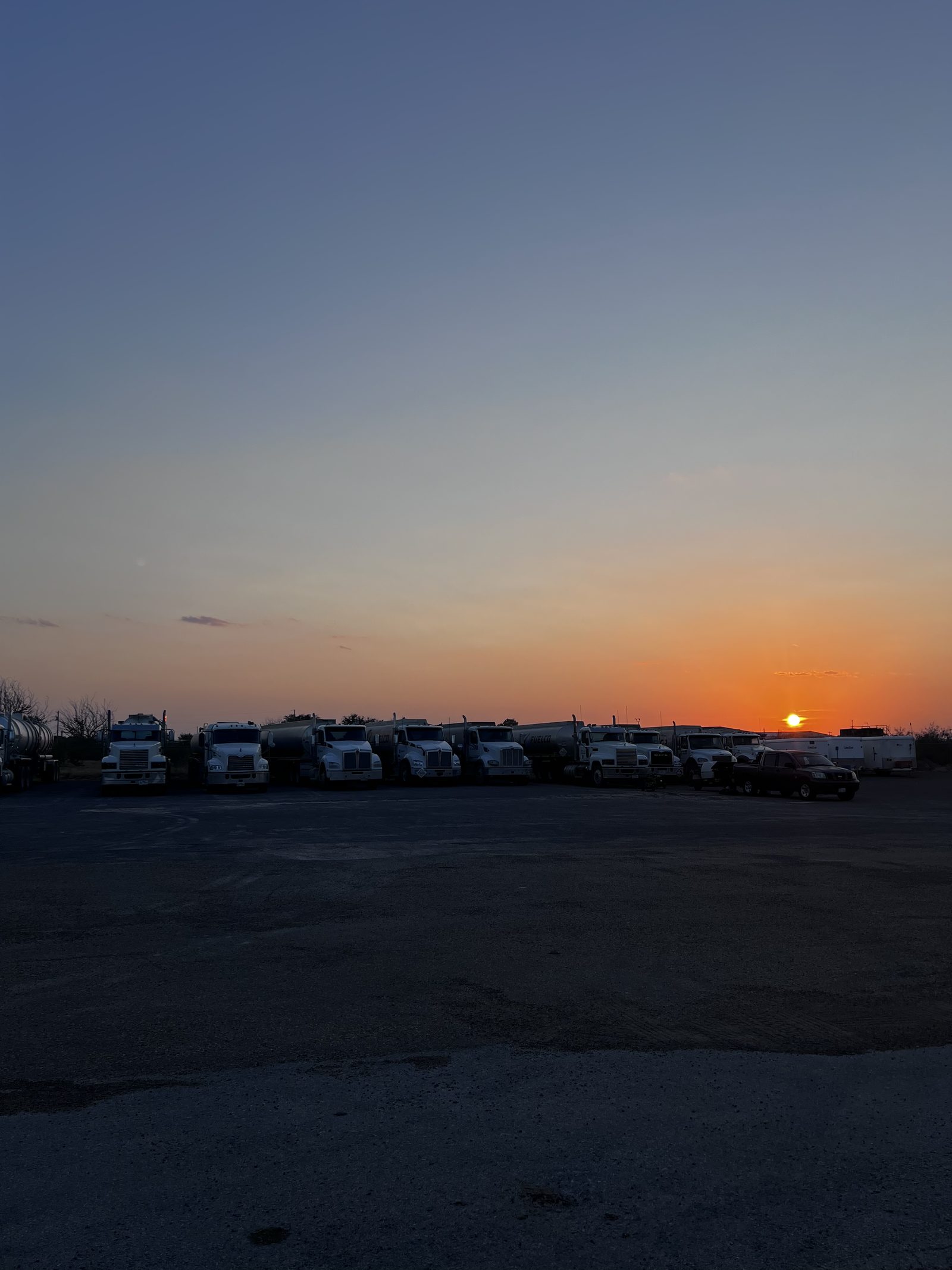 Fuelco tanker fleet at sunset after Black Label washing